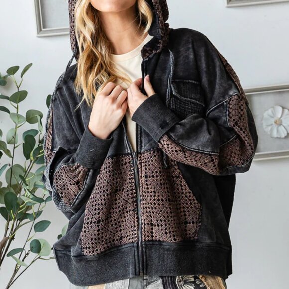 Oli & Hali Twisted Back Hoodie Zip up NEW Size Large - Picture 3 of 7